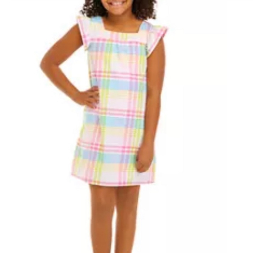 Girls Size 14 Plaid Pastel Dress